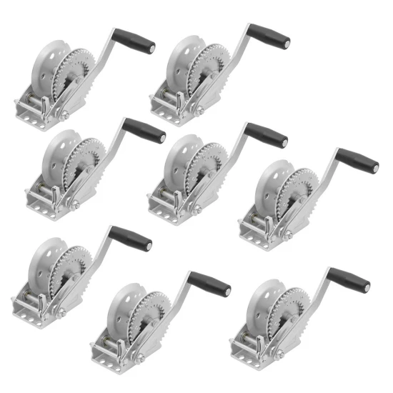 Fulton 1,300 lb Marine Trailer Winch 8-Pack with 8″ Manual Handle and Zinc Finish