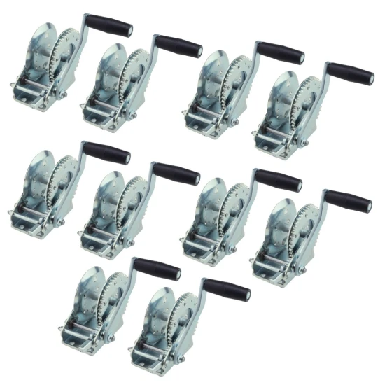 Fulton 1.5K Marine Trailer Winch 10-Pack w/ 8" Crank Handle and Strap or Rope