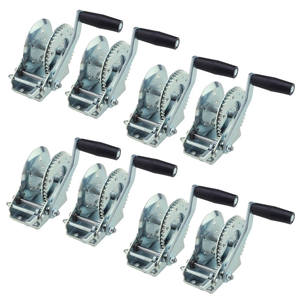 Fulton marine trailer winch pack of 8 with 8-inch crank handle, Z-MAX 600 finish