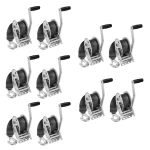 Fulton 10-pack single-speed trailer winch with 20 ft strap and 8″ handle in clear zinc finish