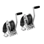 Fulton 1.5K marine trailer winch duo with 20 ft strap and 8″ handle