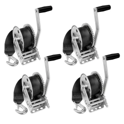 Fulton 4x 1.5K Marine Trailer Winch w/ 20 ft Strap and 8" Handle
