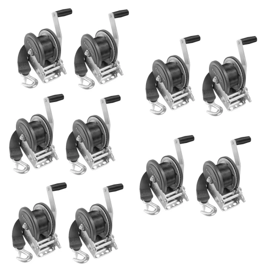 Fulton Marine Trailer Winch Bundle 10-Pack – 1,500 lb Capacity with 20 ft Strap & 8″ Handle