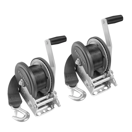 Fulton 1,500 lb Marine Trailer Winch 2-Pack with 20 ft Strap & 8″ Handle