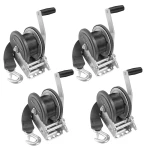 Fulton marine trailer winch 1500 lb capacity with 20 ft strap and 8″ handle – 4-pack