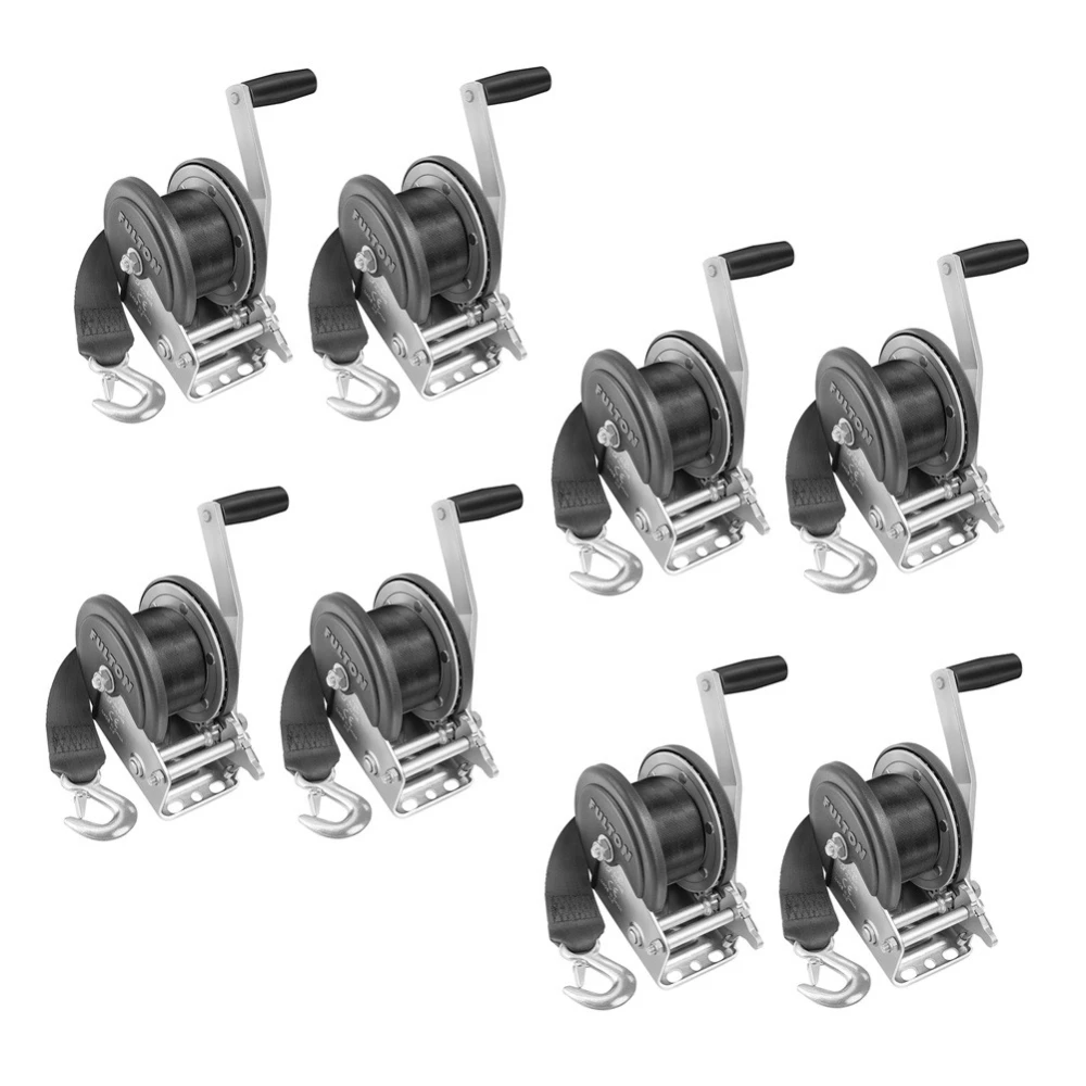 Fulton 8-Pack 1,500 lb Marine Trailer Winch with 20 ft Strap and 8″ Handle