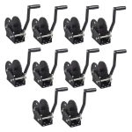 Fulton 1.5K Single Speed Trailer Winch 10 Pack with 20 ft Strap and 8″ Handle – Black