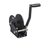 Fulton single-speed trailer winch 1500 lb with 20 ft strap and 8 in handle, black zinc