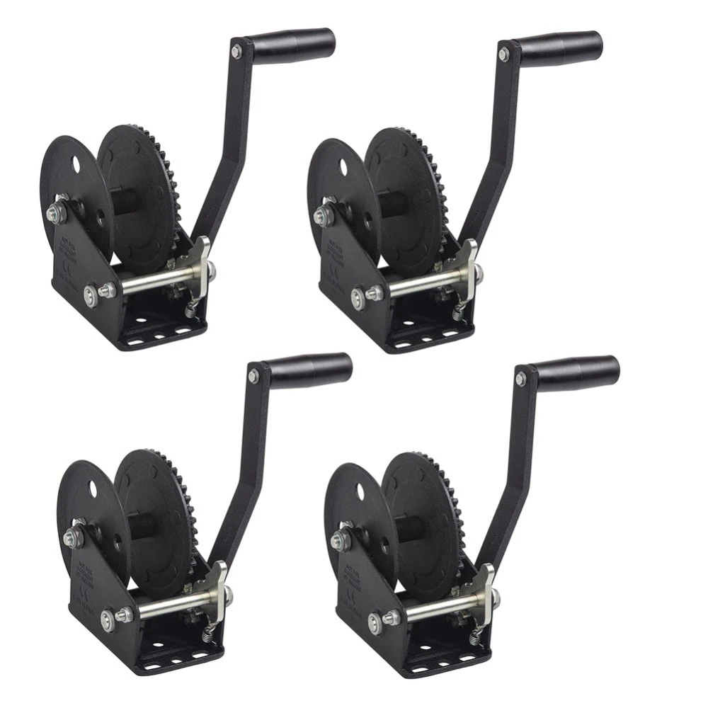 Fulton single-speed trailer winch 1500 lb with 20 ft strap and 8 in handle, black zinc