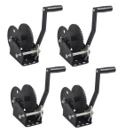 Fulton single-speed trailer winch 1500 lb with 20 ft strap and 8 in handle, black zinc