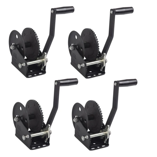 Fulton single-speed trailer winch 1500 lb with 20 ft strap and 8 in handle, black zinc