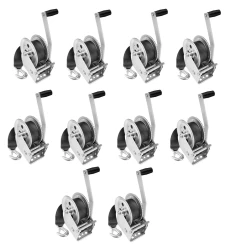 Fulton 10x 1.8K Marine Trailer Winch w/ 20 ft Strap and 10" Handle
