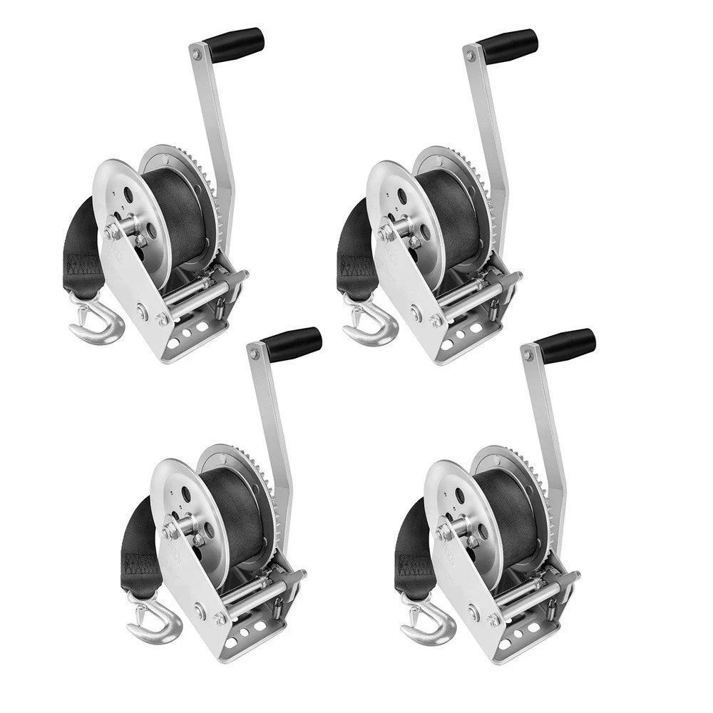 Fulton 4-Pack 1800 lb Marine Trailer Winch with 20 ft Strap and 10″ Handle