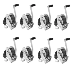 Fulton 8x 1.8K Marine Trailer Winch w/ 20 ft Strap and 10" Handle
