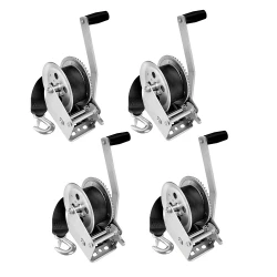 Fulton 4x 1.8K Marine Trailer Winch w/ 20 ft Strap and 8" Handle 