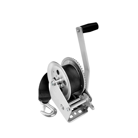 Fulton 1,800 lb marine trailer winch with strap and 8 inch handle – corrosion-resistant