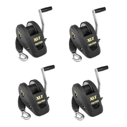 Fulton 4x 1.5K XLT Marine Trailer Winch w/ 20 ft Strap and Black Cover 