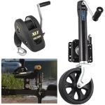Fulton XLT Boat Trailer Winch 1500 lbs + XP Trailer Jack 1500 lbs 5 Year Warranty + Hardware Bolt-On Side Mount