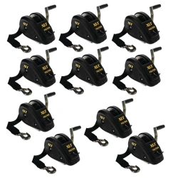 Fulton 10x 1.5K XLT Marine Trailer Winch w/ 20 ft Strap and 6" Handle
