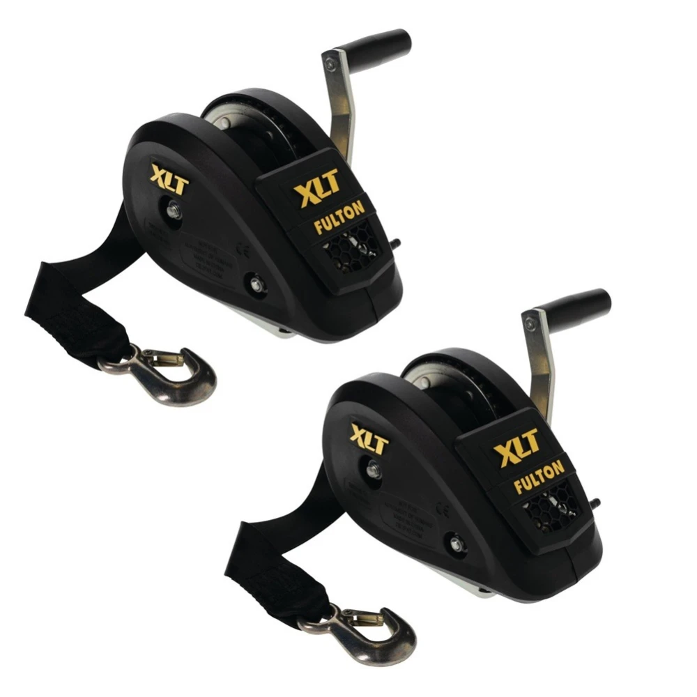 Fulton XLT Marine Trailer Winch Bundle with Strap and Handle – 1,500 lbs Capacity