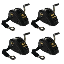 Fulton 4x 1.5K XLT Marine Trailer Winch w/ 20 ft Strap and 6" Handle