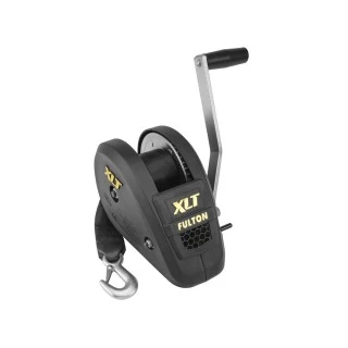 Fulton XLT Boat Trailer Winch 1800 lbs + Tactical Black Trailer Jack Sharkskin Saltwater Tested 1500 lbs 5 Year Warranty + Hardware Bolt-On Side Mount