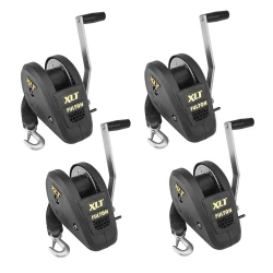 Fulton 4x 1.8K XLT Marine Trailer Winch w/ 20 ft Strap and Black Cover 