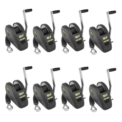 Fulton 8x 1.8K XLT Marine Trailer Winch w/ 20 ft Strap and Black Cover 