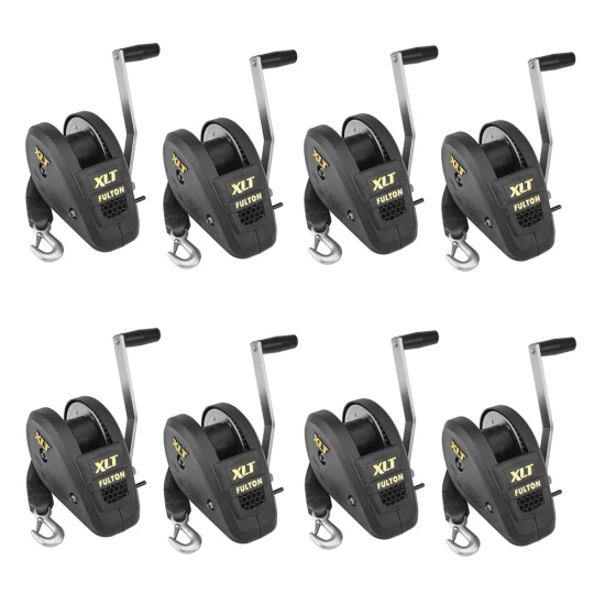 Fulton 1,800 lb XLT Marine Trailer Winch with Strap and Black Cover – 8-Pack