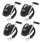 Fulton XLT 1,800 lb Marine Trailer Winch with 20' Strap and 10" Handle – 4-Pack