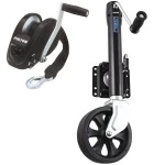 Fulton XLT Boat Trailer Winch Single-Speed 1800 lbs + XP Trailer Jack 1500 lbs 5 Year Warranty + Hardware Bolt-On Side Mount