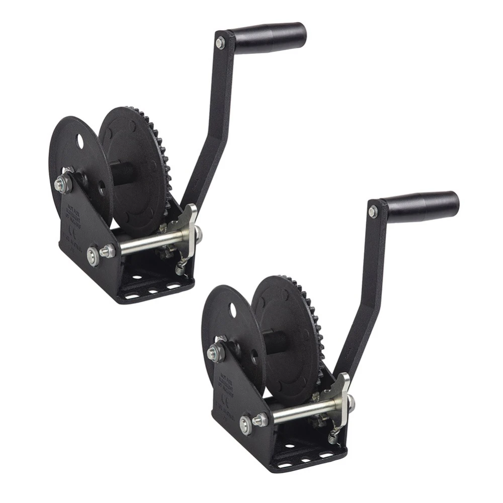 Fulton 1,800 lb Single-Speed Trailer Winch with Strap and Black Finish (2-Pack)