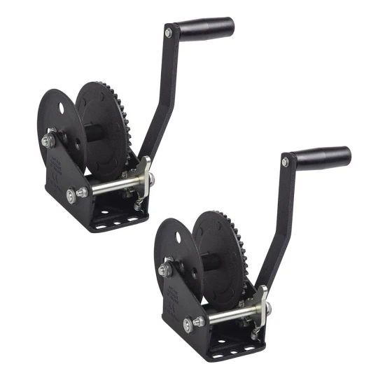 Fulton 1,800 lb Single-Speed Trailer Winch with Strap and Black Finish (2-Pack)