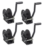 Fulton 1.8K Single-Speed Trailer Winch with Strap – Glossy Black 4-Pack