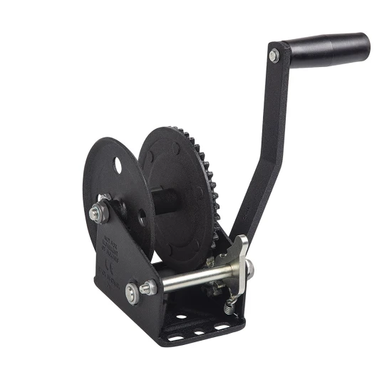 Fulton 1.8K Single-Speed Trailer Winch with Strap – Glossy Black 4-Pack