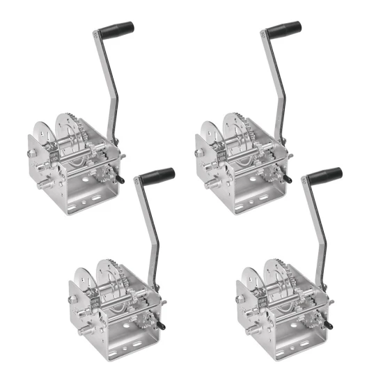 Fulton 2K Two-Speed Trailer Winch with 10" Handle, No Strap, Zinc Finish