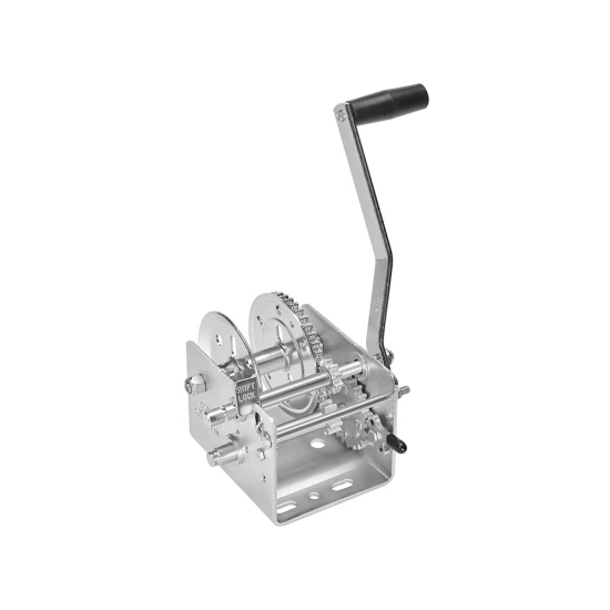 Fulton 2K Two-Speed Trailer Winch with 10" Handle, No Strap, Zinc Finish