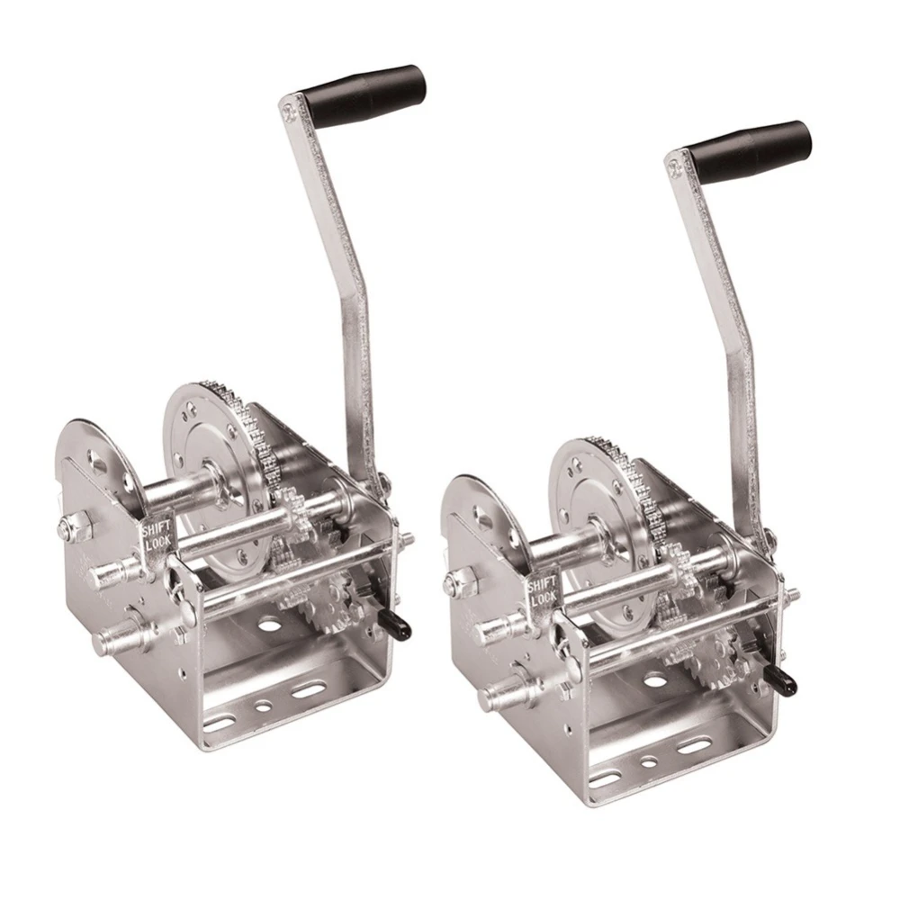 Fulton 2x 2,000 lb Two-Speed Heavy Duty Trailer Winch with 10" Handle No Strap