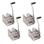 bundle of four Fulton 2,000 lb two‑speed heavy‑duty trailer winches with 10‑inch handle