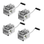 Fulton 2-Speed 2K Heavy Duty Trailer Winch with 6-1/4" Handle – 4-Pack No Strap