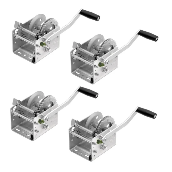 Fulton 2-Speed 2K Heavy Duty Trailer Winch with 6-1/4" Handle – 4-Pack No Strap