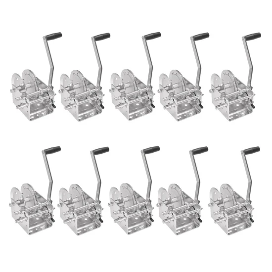 Fulton Two-Speed Trailer Winch 2,600 lbs No Strap with 10" Handle – 10-Pack