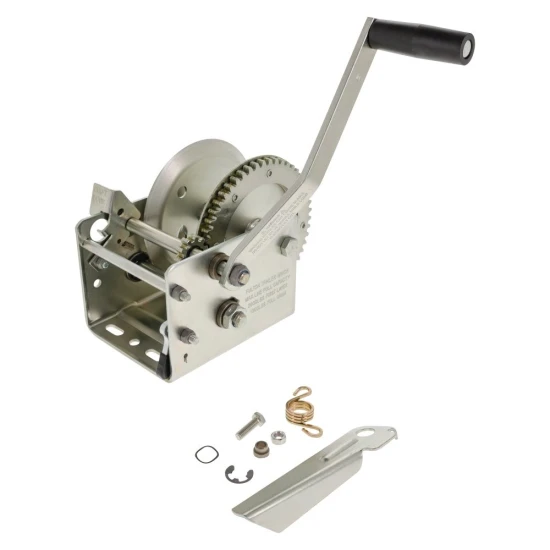 Fulton 2-Speed 2,600 lb Trailer Winch with Hand Brake, No Strap, Zinc Finish