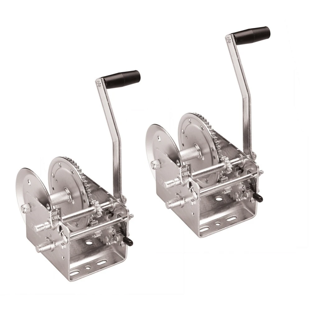 Fulton 2-Speed 2,600 lb Trailer Winch with 10" Handle, Clear Zinc Finish