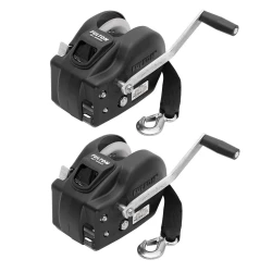 Fulton 2x 2.6K 2-Speed XLT Trailer Winch w/ 20 ft Strap and 10" Handle