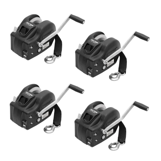 Fulton 2-Speed 2,600 lb XLT Trailer Winch with Strap and 10-Inch Handle – 4 Pack
