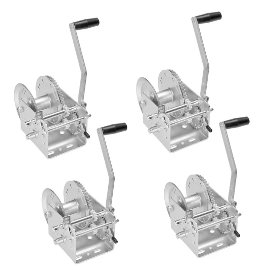 Fulton 3.2K Two-Speed Trailer Winch with 10 Inch Handle – No Strap (4-Pack)