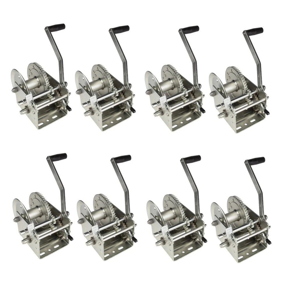 Fulton 3.2K 2-Speed Trailer Winch with Cable Only and 10 Inch Handle – 8 Pack