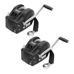 Fulton 2x 3.2K 2-Speed XLT Trailer Winch w/ 20 ft Strap and 10" Handle