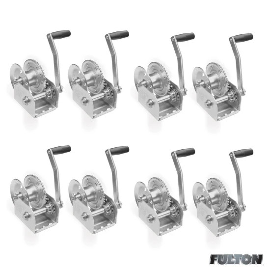 Fulton 1K Automatic Brake Winch Bundle – 8-Pack, Dual Ratchet, Clear Zinc